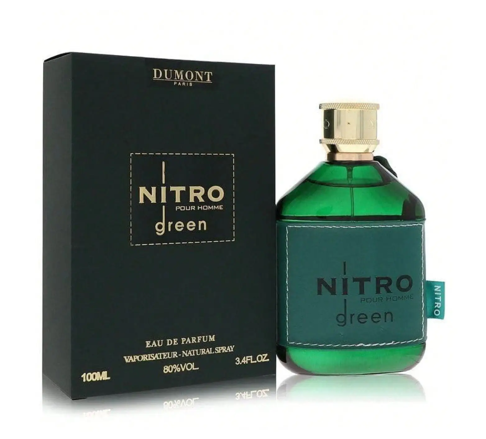 Dumont Paris NITRO Green Pour Homme 100ml, Perfume Árabe de Dubai y Oriente Medio, Duradero, Perfume para Hombre, Colonia Masculina, Perfume Árabe, D