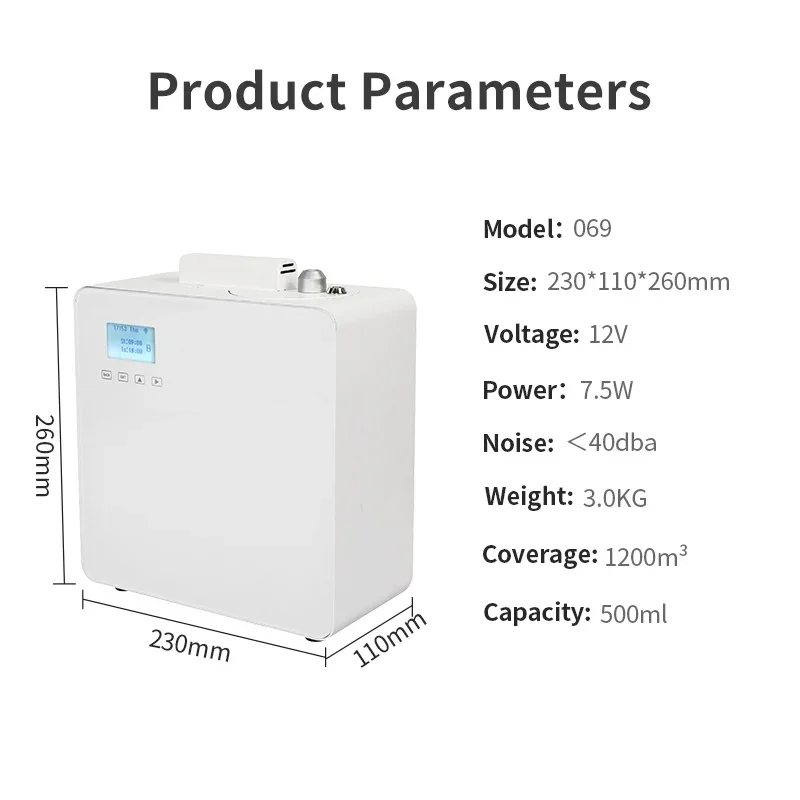 Commercial Electric เครื่องพ่นอโรมาสเปรย์ปรับอากาศในบ้านโรงแรมเครื่องกรองอากาศ Essential น้ำมัน Nebulizer ความจุ500ML ครอบคลุม1200m ³