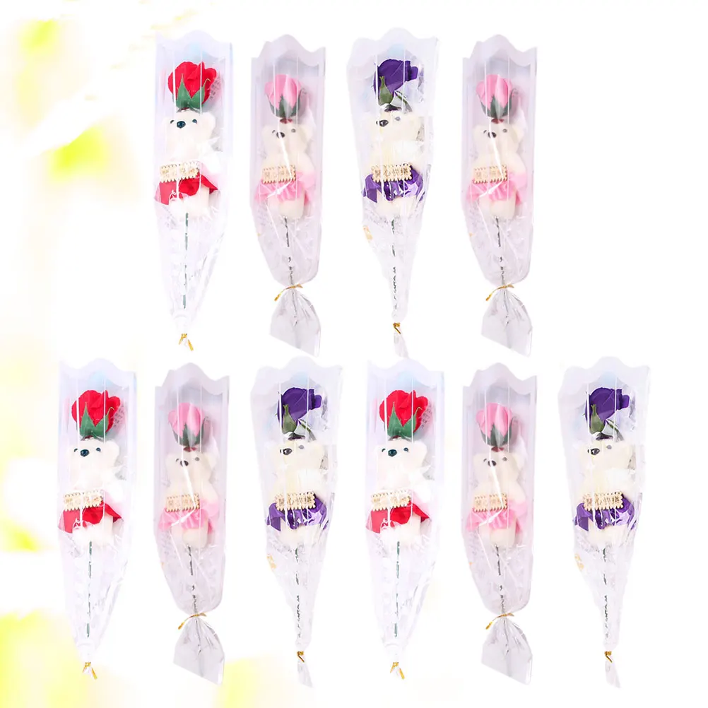 

10pcs Soap Flower Carnation Gift Fake Roses Simulation Home Decoration Toilet Party Supplies