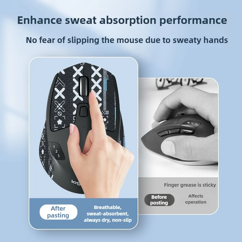 Sweat-absorbing anti-slip decal， strong adhesive gaming skin For Logitech M720 wireless upgrade