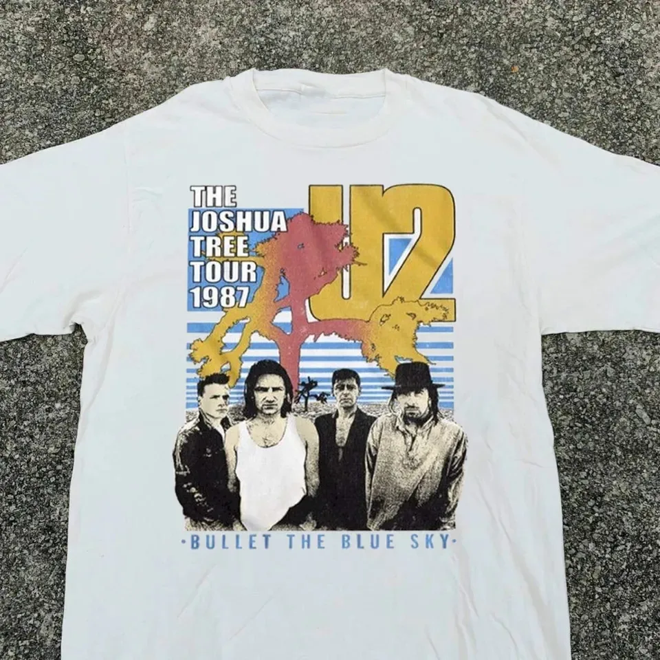 

U2 Joshua Tree 1987 Tour White Vintage Unisex T-Shirt Tee size S-5XL IM094