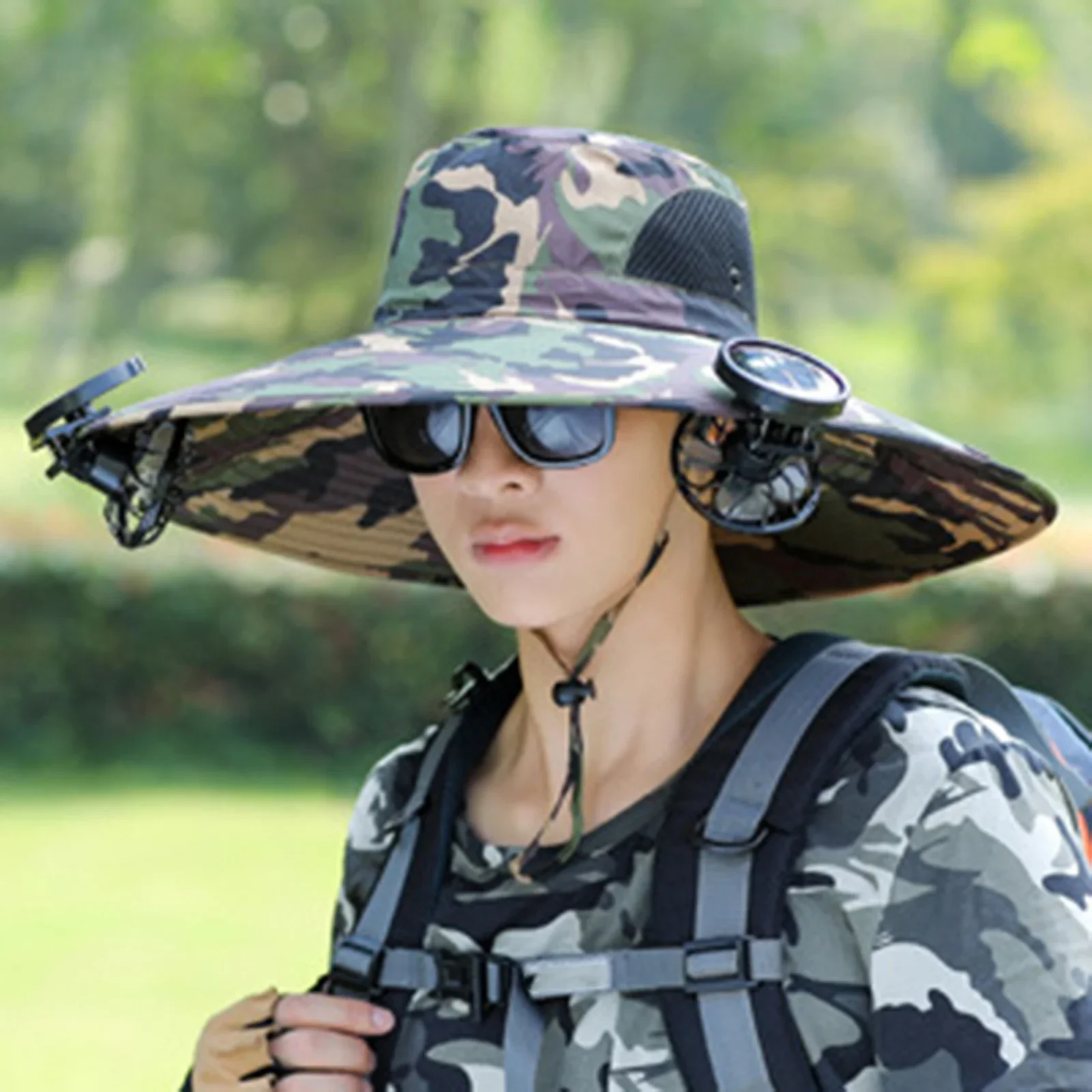 مزدوجة الشمسية مروحة قبعة للرجال النساء في الهواء الطلق واسعة حافة قبعة الشمس الصيف Upf 50 + الصيد التنزه تسلق الجبال والشاطئ قبعة بحافة