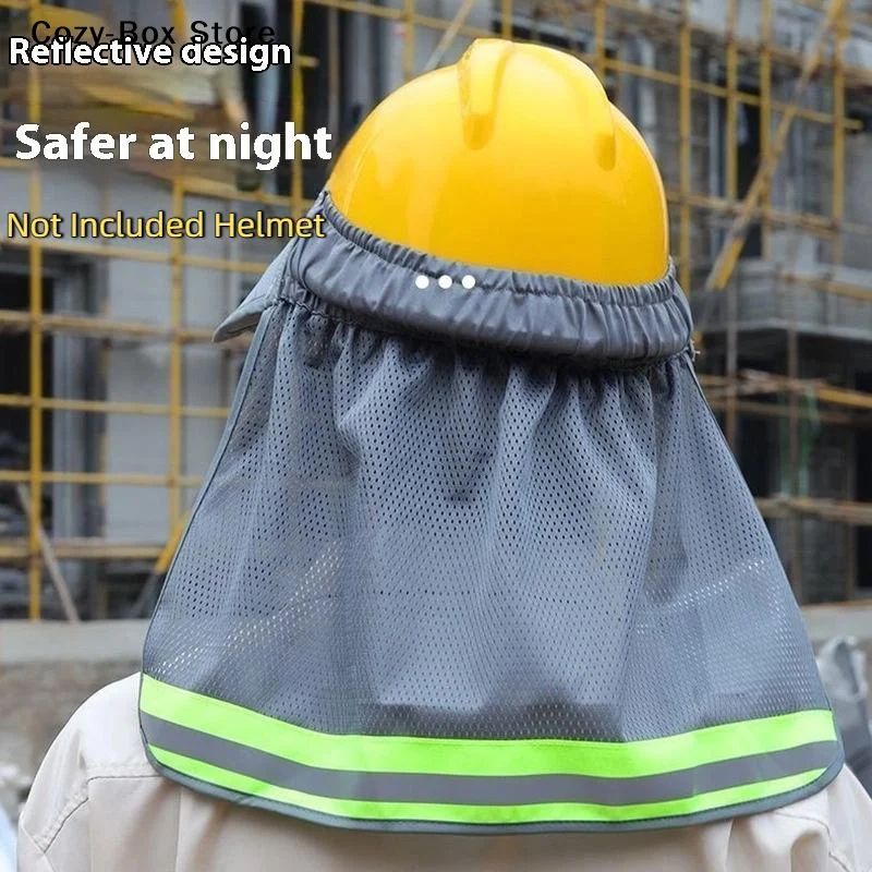[ZY]Summer Sun Shade Safety Hard Hat Neck Shield Helmets Reflective Hat Brim Reflective Cap Cover For Construction Workers[ZY]
