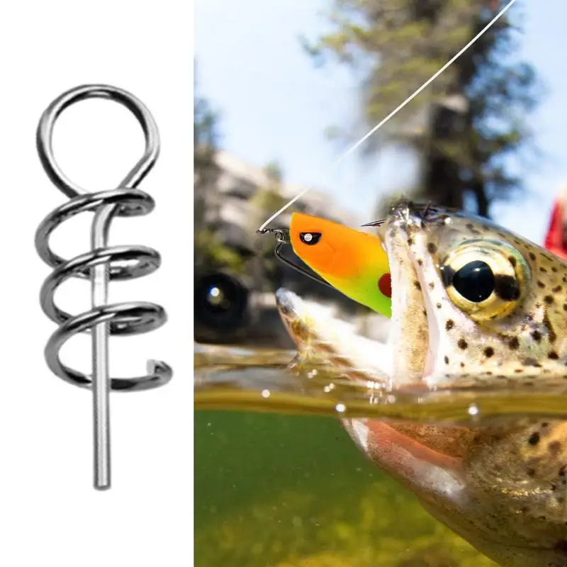 1.5cm Fishing Bait Spring Lock Fishing Hook Bait Keepers 20Pcs Quick Fishing Screw Fixed Latch Hook Pin Fishing Gear