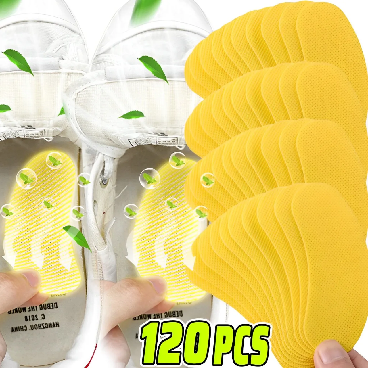 

120pcs Shoes Odor Remover Deodorant Patch Lemon Athlete's Foot Soothing Insole Stickers Antibacterial Antiperspirant Foot Care