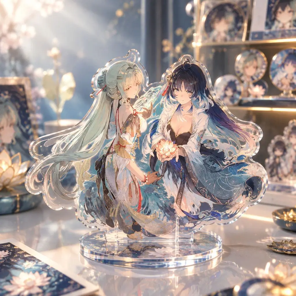 Anime Wuthering Waves Yangyang Acrylic Double-Sided Stand Figure Model Plate Cosplay Props Collection Desktop Decor Gifts RS