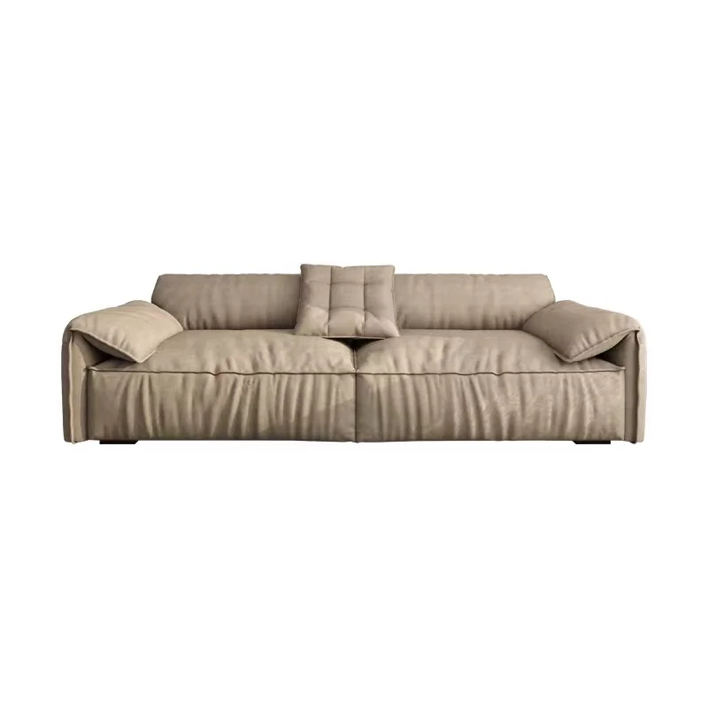 

#Hot-selling modern simple fabric sofa, living room straight elephant ear sofa