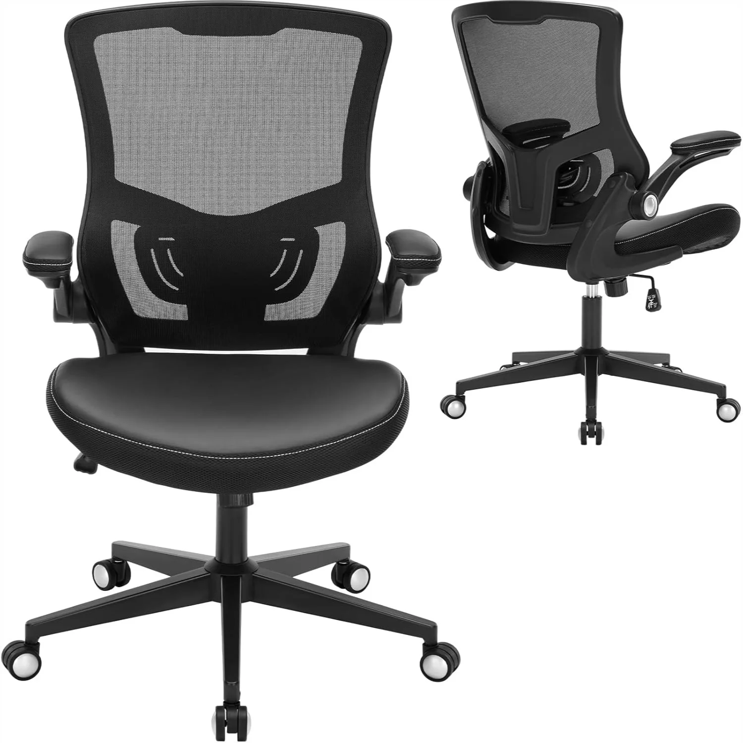 

Ergonomic Office Chair 350lbs Mesh Computer Desk Chair with Adjustable Lumbar Support, Flip-up Armrests, Swivel Executive Task