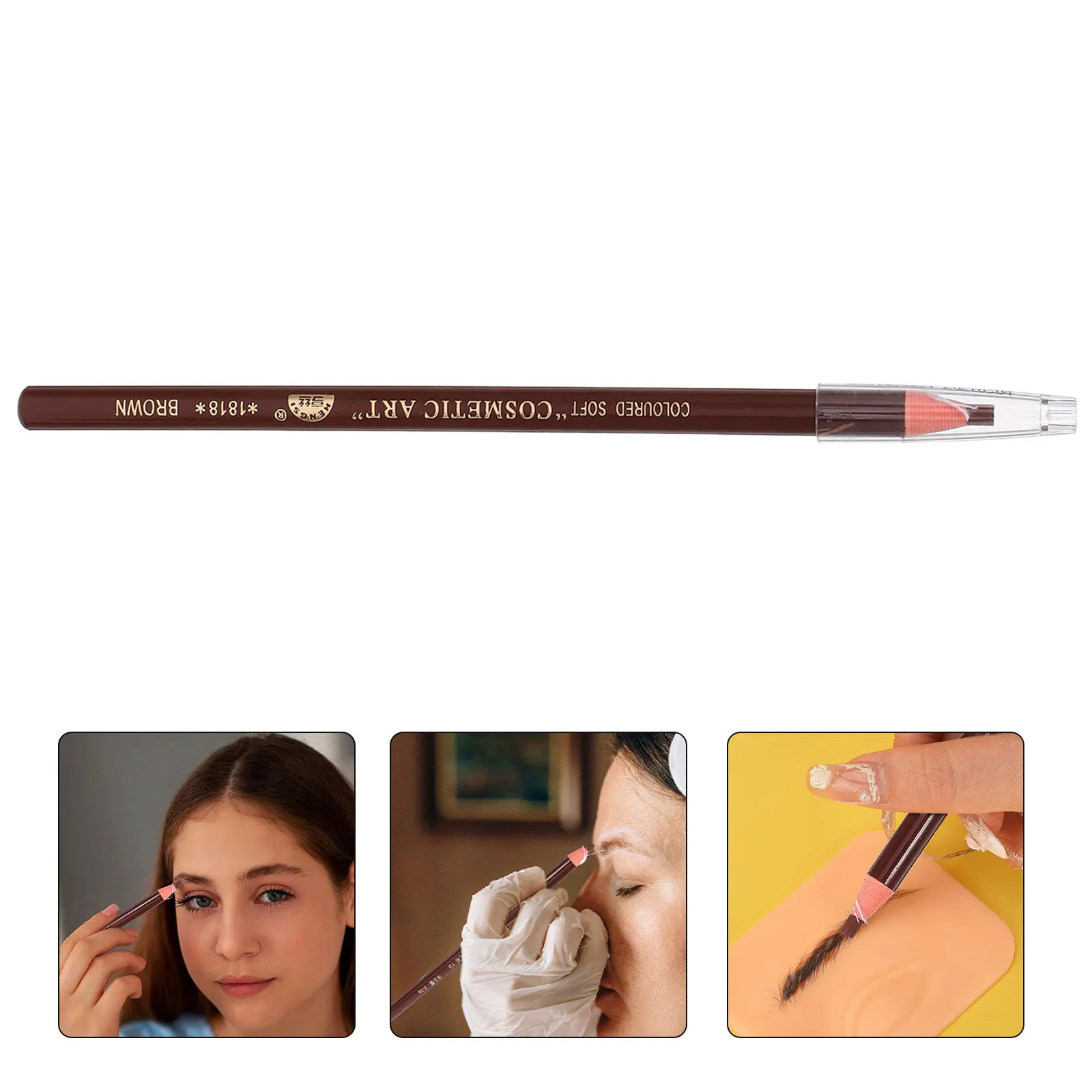 Wodoodporny brązowy pisak do brwi Microblading, długotrwały, naturalny wygląd, łatwa kontrola, do modelowania brwi, do codziennego użytku.