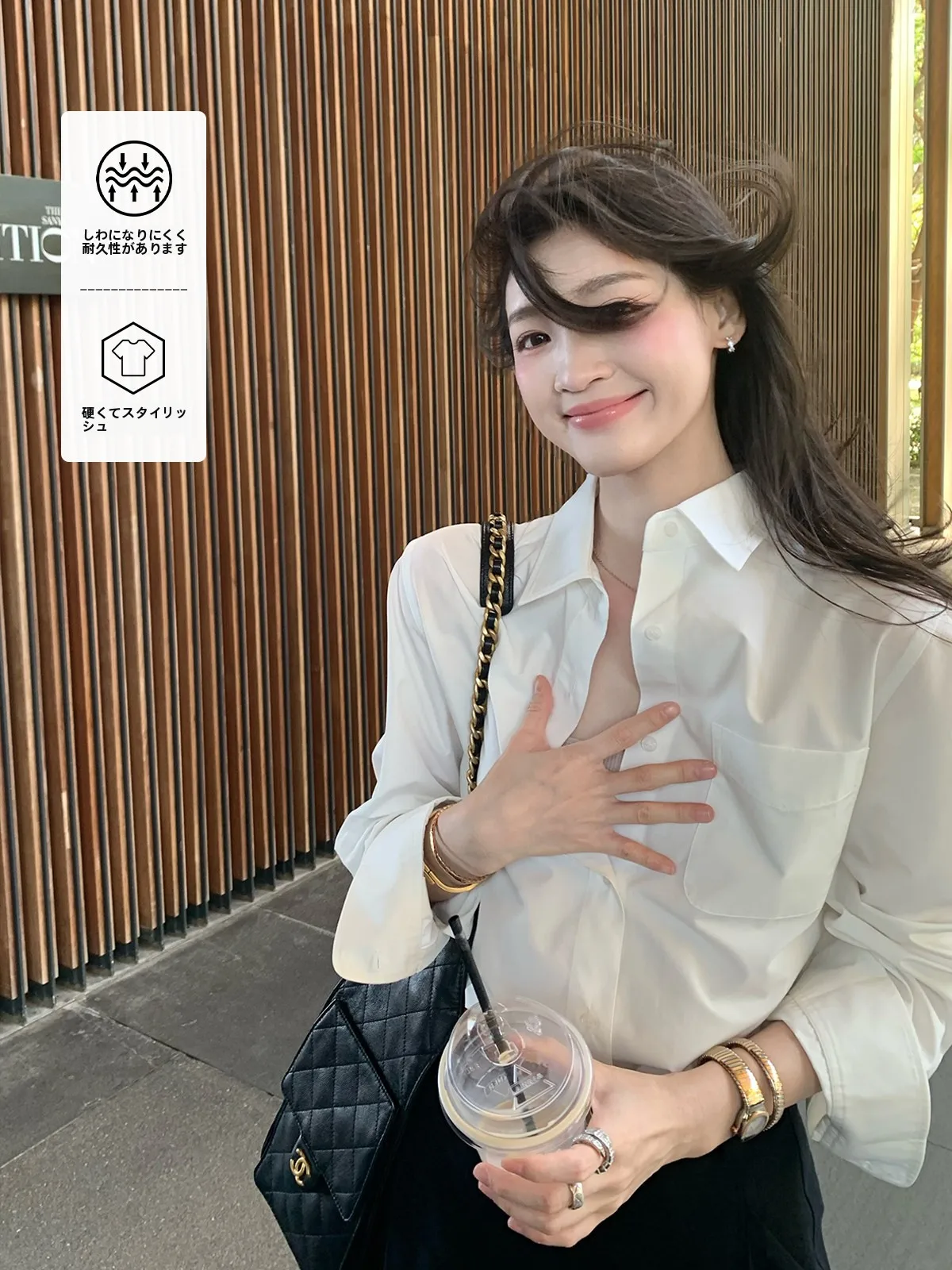 

Anti-Wrinkle Long Sve irt for Women Collared Commute Sle Folelse Premium Feel Ladies irt Polyester Viscose Blend