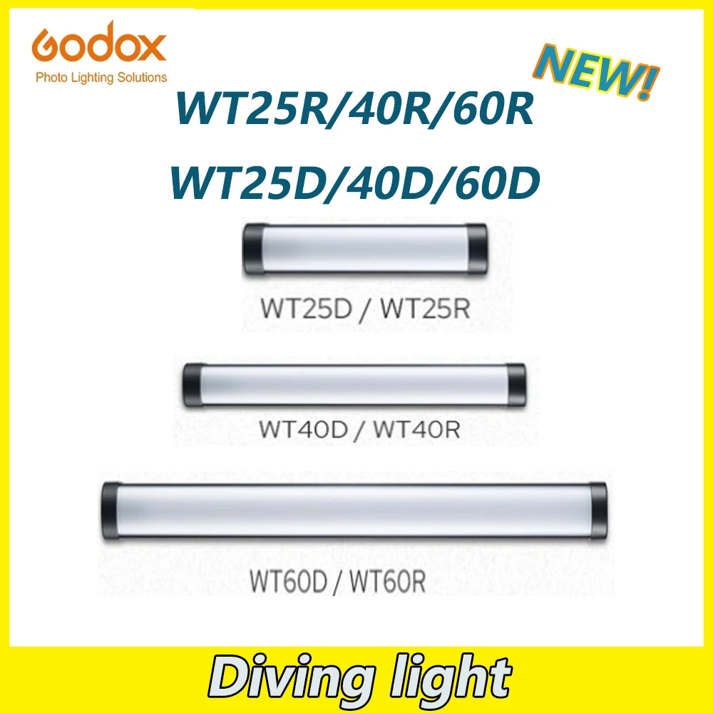 Godox Dive Light 40 Meters Underwater Waterproof Video Tube Light with Fluorescent Buttons for Dreamy Portrait Photography Lamp