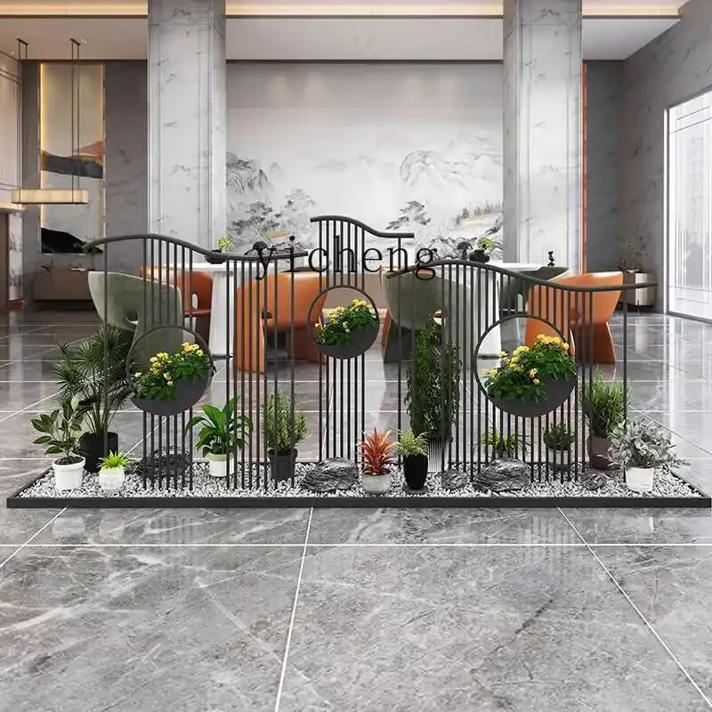 BJ-22 2 Iron Art Flower Stand Lobby Beautification Decoration Ornament Hall Decoration Potted Plant Stand Partition Screen