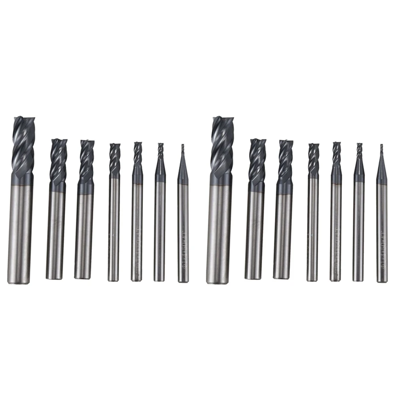 

14Pcs 4 Flutes End Mill Set 50 Degree Cnc Milling Cutter Power Tools 1/2/3/4/5/6/7/8Mm
