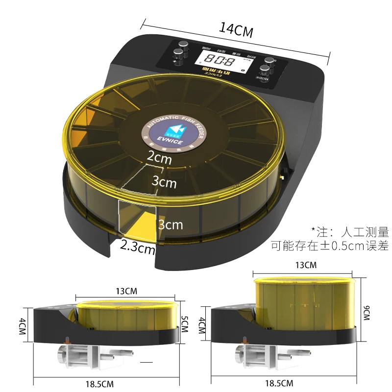EV200UG-PLUS USB Automatic Timing Fish Feeder Plastic Aquarium Wifi Smart Automatic Fish Feeder for Goldfish Shrimp Koi Fish