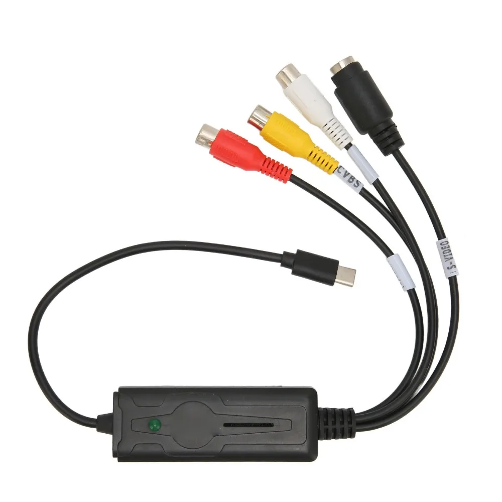 1 Channel Type C Capture Card NTSC PAL Sound Video Capture RCA to USB Converter S Video Composite Video for Windows/OS X