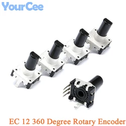 10pcs/2pcs EC12 360 Degree Rotary Encoder RE12 Audio Encoder Coding 3Pin With Push Button Handle 15mm