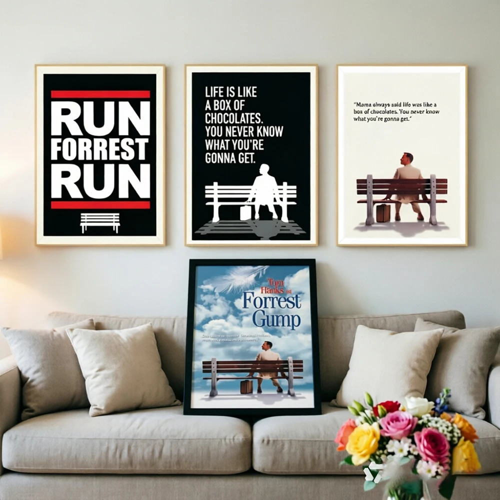 Forrest Gump Classic Movie HD Wall Art Canvas Painting Nordic Home Decor Poster for Living Room Cafe Bar Hotel