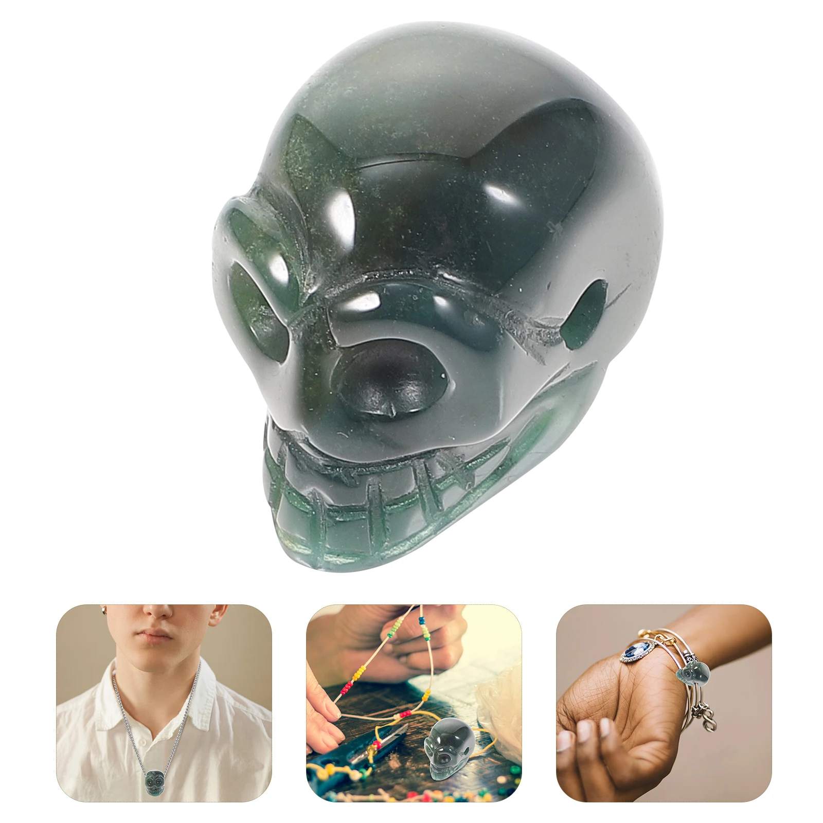 

Skull Pendants Bracelet Bangle Charms Metal Jewelry Making Necklace Stone DIY Kit H Carved Crystal Figurine Decoration Fireplace