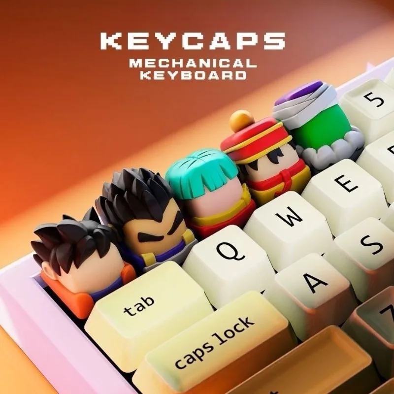 New anime keycaps, high-end appearance mechanical keyboard caps, personalized creative cartoon 3D keycaps with cross-axis R4