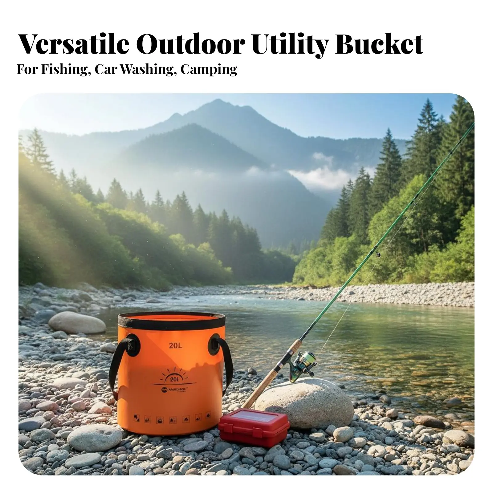 Foldable Pail Space-Saving Foldable Pail Foldable Water Pail Versatile Lightweight Water Pail Leakproof for Travel