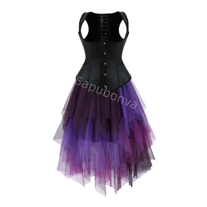 

Corset Dress Costume Skirt Set With pirate Bustier Costume Party Sexy Underwear Ladies Outfit Plus Size Gothic Halloween Black
