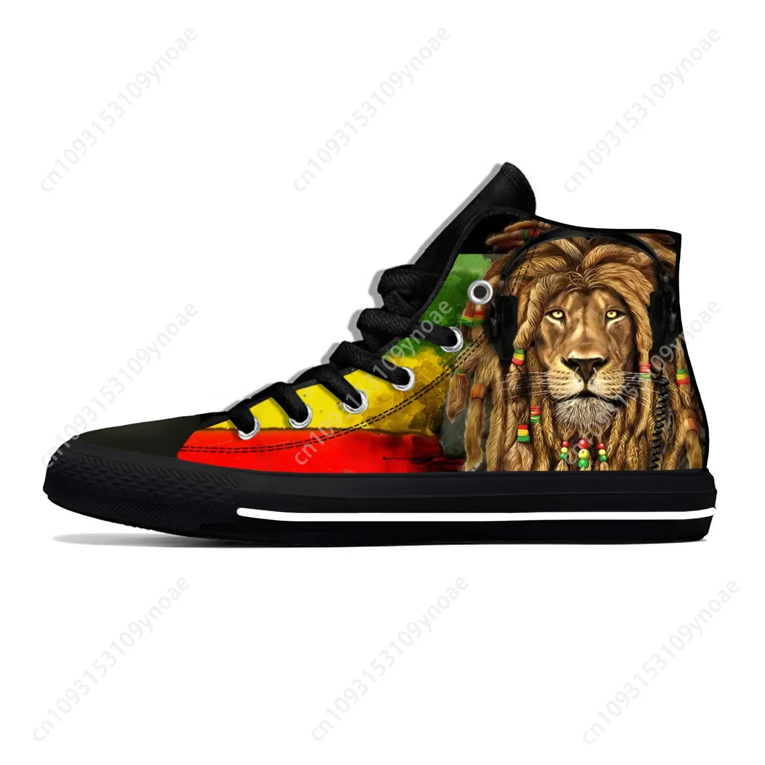 

Reggae Rastafarian Rasta Rastafari Lion Of Judah Casual Cloth Shoes High Top Lightweight Breathable 3D Print Men Women Sneakers