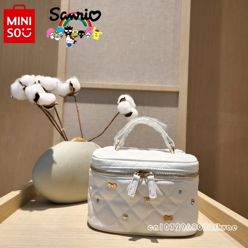 MINISO HelloKitty Women's Crossbody Bag Fashion High Quality Women's Shoulder Bag Small Fresh and Versatile Girl Bucket Bag