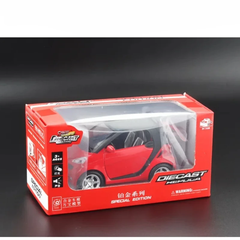1:32 Smart Car Model terugkeer trek Force Legering Deur voor kinderen Roze auto