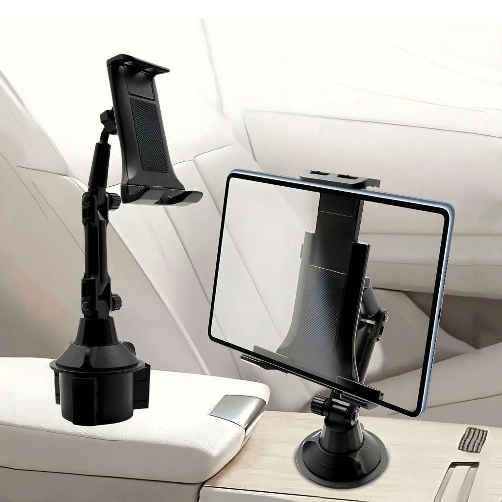 Cup Holder Tablet Stand for Ipad Galaxy Tab Mobile Phone Adjustable Car 4-12.9 Inch Tablet Kickstand Support Mount Bracket
