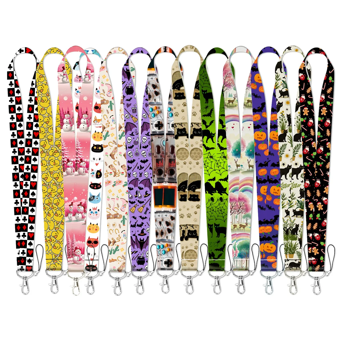 Cats Rope Strap Keychain Snowman Neck Lanyard For Cars Motorcycles Keys Anti-Lost Rope Accessories Halloween Gifts for Friends