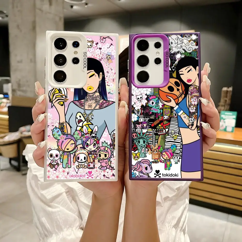 اليابان T-Tokidokis قضية الهاتف لسامسونج غالاكسي S25 حافة S24 S23 S22 S21 S20 الترا سيليكون الملونة الفضة جراب هاتف #1