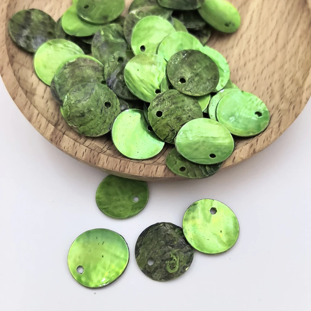 30PCS Colorful Mother of Pearl Shell Mas Shell Round Natural Mother of Pearl Beads DIY Earrings Necklace Phone Chain Jewelry15MM