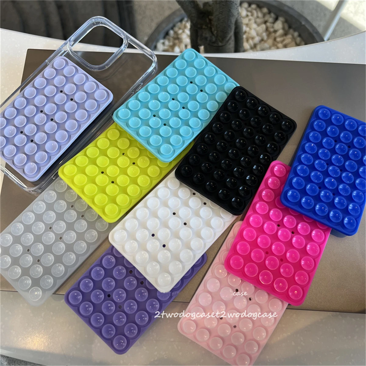 Phone Double Sided Fixture Suction Cup Backed Adhesive Silicone Rubber Sucker Pad Double Side Silicone Suction Pad For Fixed Pad