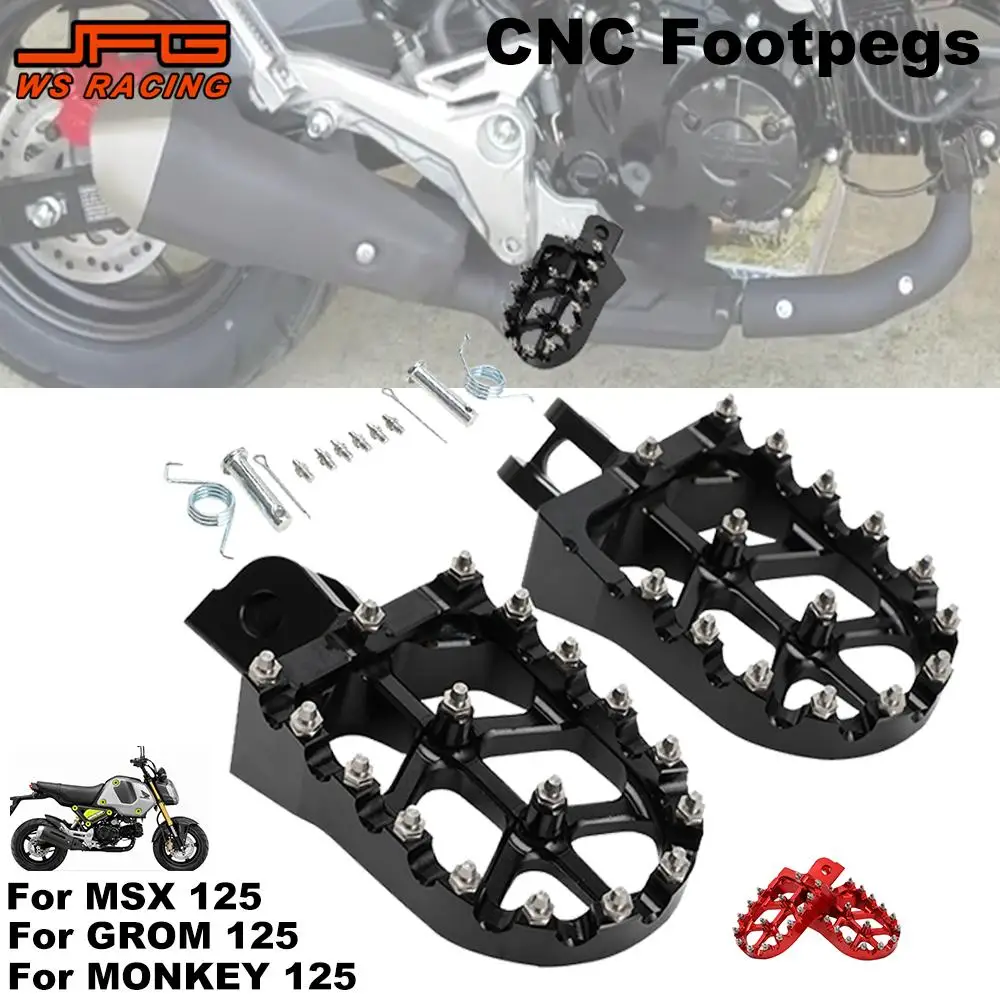 

CNC Footpegs Motorcycle Accessories Footpedal Foot Pedals Rests Peg For HONDA MSX125 GROM125 MSX GROM MONKEY 125 Street Pit Bike