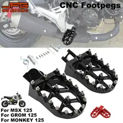 CNC Footpegs Motorcycle Accessories Footpedal Foot Pedals Rests Peg For HONDA MSX125 GROM125 MSX GROM MONKEY 125 Pit Bike JFG