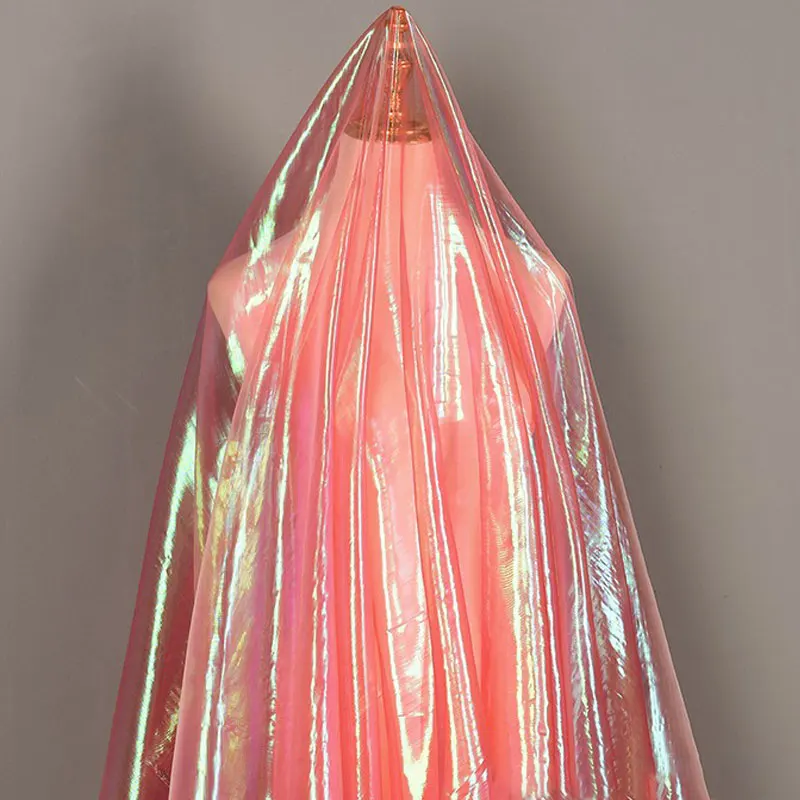 

100x150cm Colorful Shiny Gauze Fabric Laser Reflective Gradient Organza Voile Fabric For Diy Sewing Wedding Dres Stage Costume