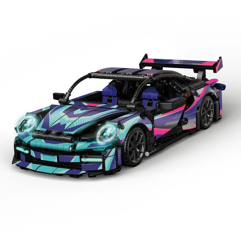 1116 PCS Technical 1:14 Black purple Racing Sports Car Building Blocks Assemble Bricks Vehicle Toys Gift For Boy Kids