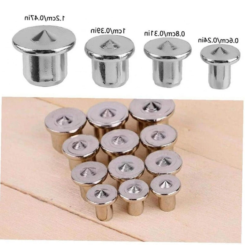 Juego de puntos centrales de pasador de taladro para carpintería, herramienta de alineación, localizador de pasadores de madera redondos de 6/8/10/12 Mm para una perforación precisa