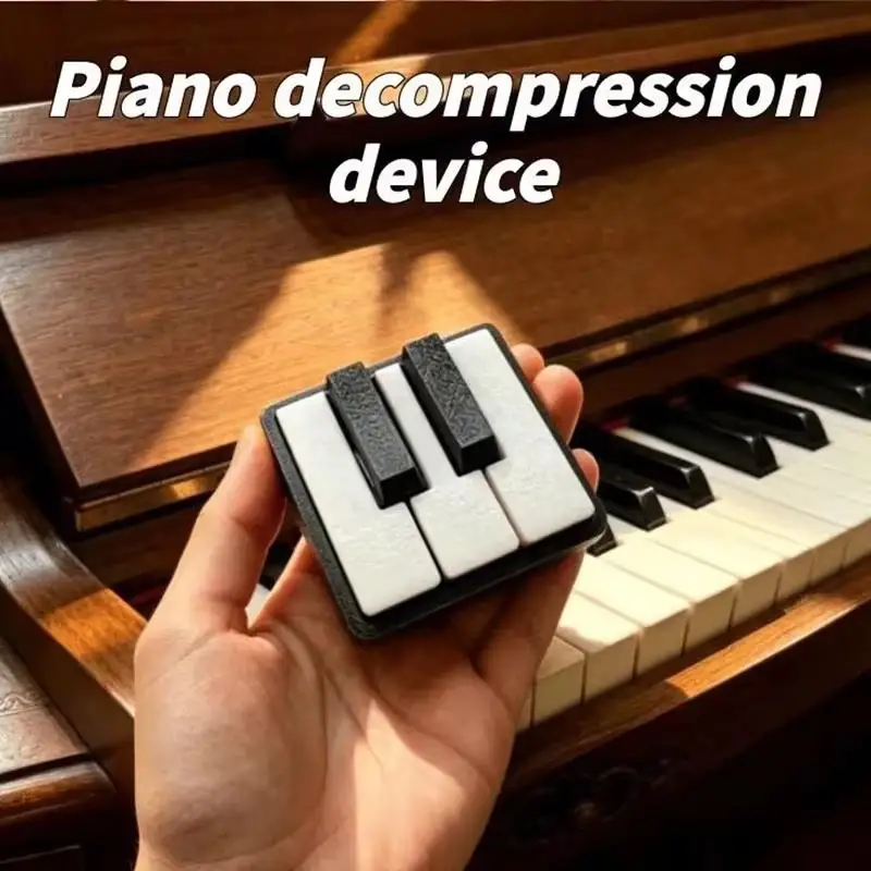 1 Stück Sensorischer Stressabbau-Schlüsselanhänger 3D-Gedrucktes Mini-Klavier-Keyboard Klicker Fidget-Spielzeug Büro-Schreibtisch-Deko Souvenir-Geschenk – Detail 5