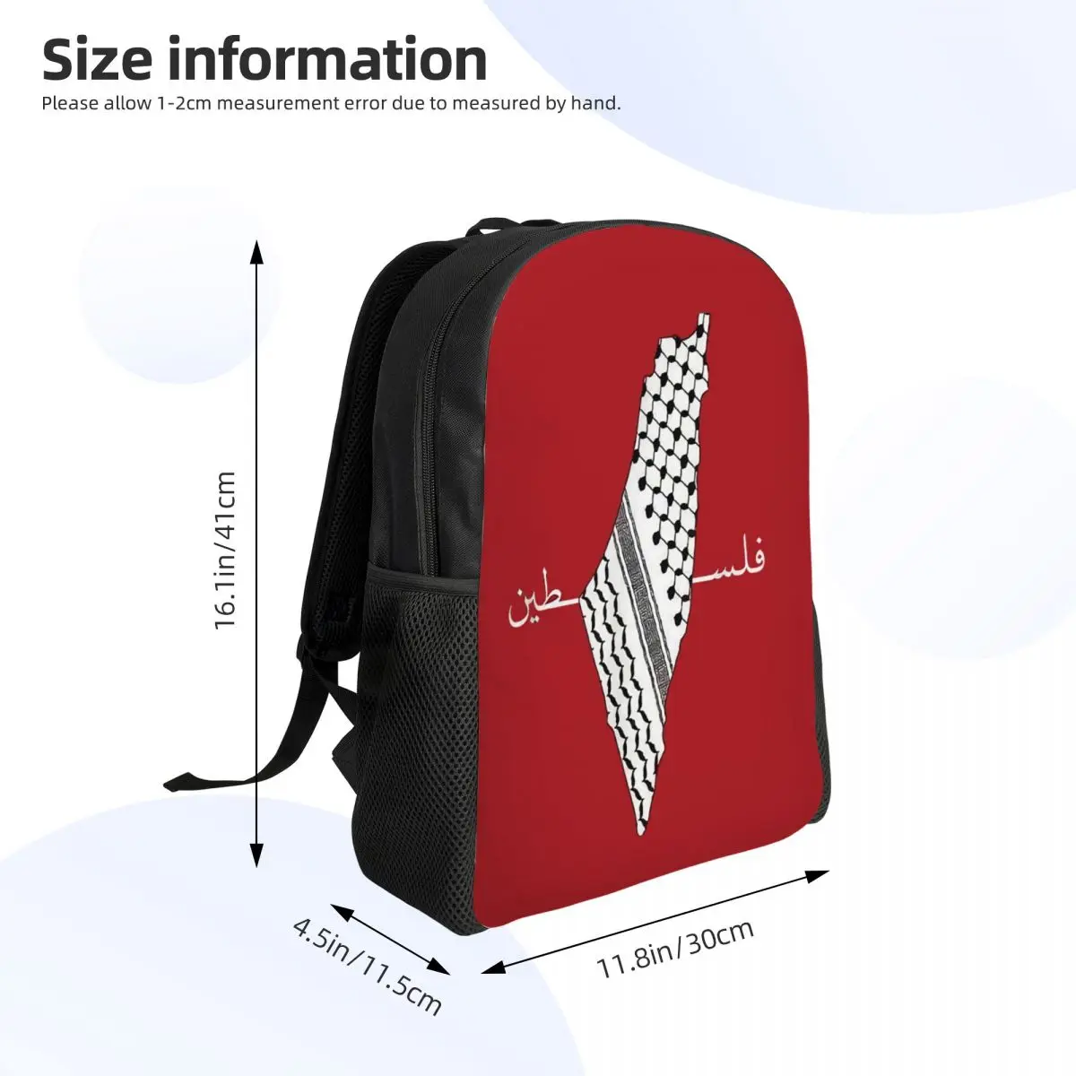 Custom Palestinians Keffiyeh Pattern Backpacks for Women Men Water Resistant School College Tradition Bag Printing Bookbag