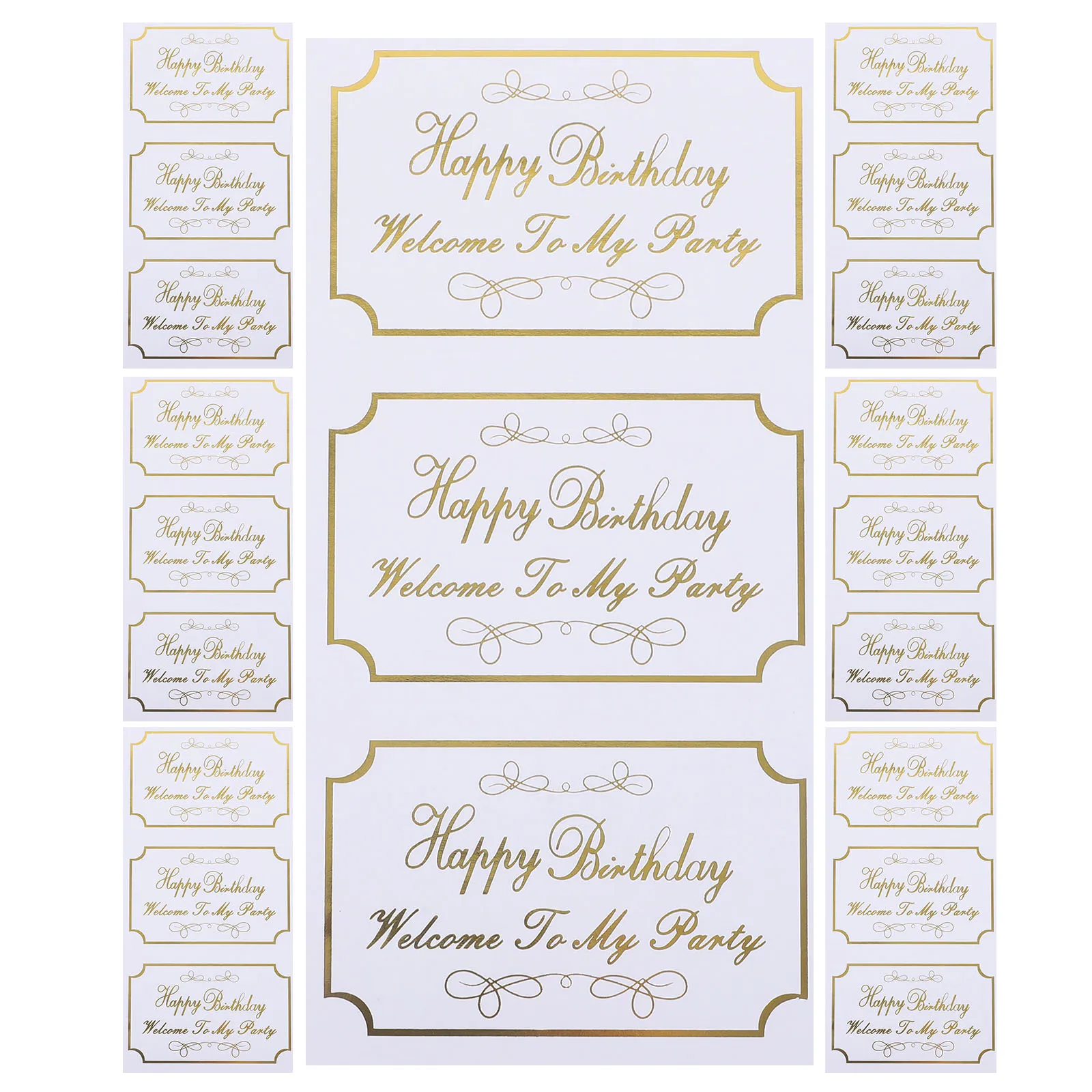 

20 Sheets Wedding Birthday Party Stickers Self Adhesive Gift Rectangle Packaging Paper Wrapping Creative Circular for Bakeries
