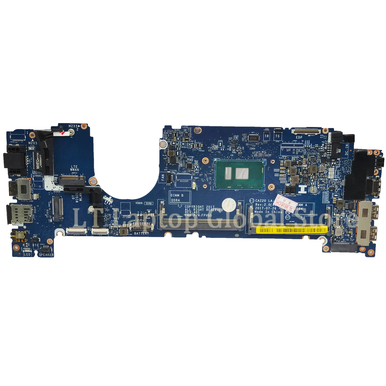 LA-E131P Notebook mainboard For Dell Latitude 7480 E7480 0CXWHP 08FCRX 0F48ND laptop motherboard CPU I5 I7 6th/7th Gen ddr4