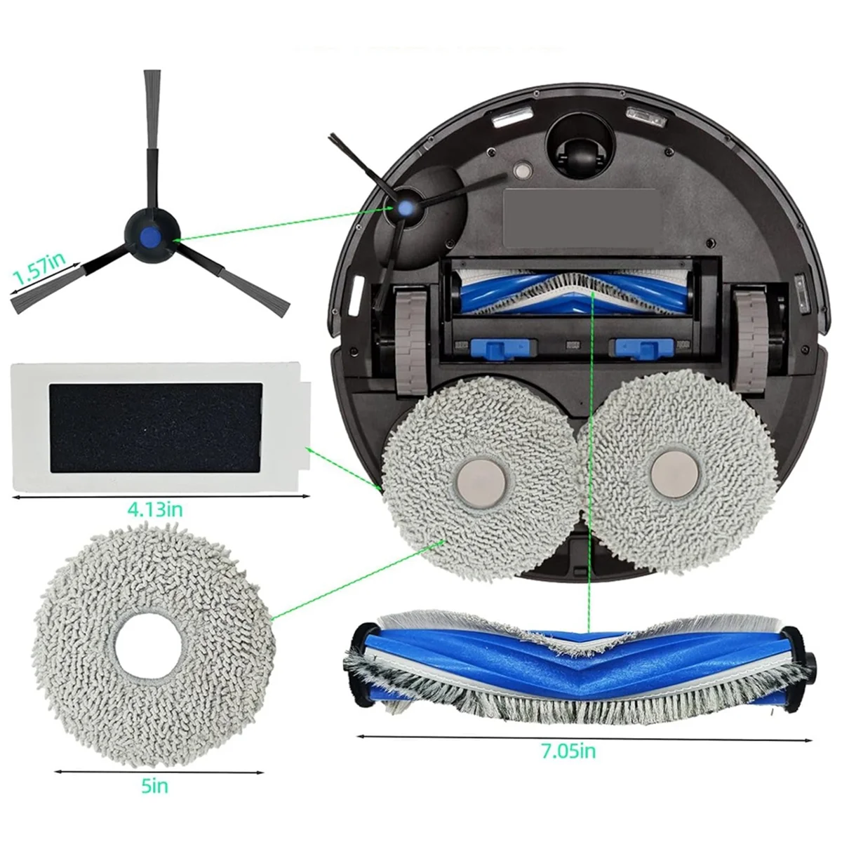 For Yeedi M12 PRO+ Robot Vacuum Main Side Brush Hepa Filter Mop Pad Dust Bags Replacement Accessories Kit