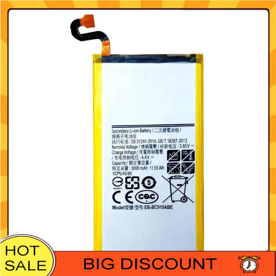 

For Samsung Galaxy C10 Pro C910 Reliable Replacement EB-BC910ABE High-Efficiency Mobile Phone Battery 3000Mah