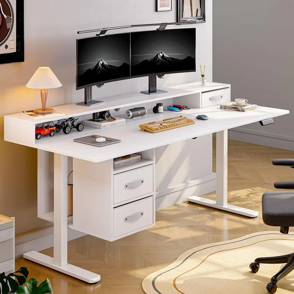 Electric Adjustable Height Standing Desk, 55x24 Inch with 3 