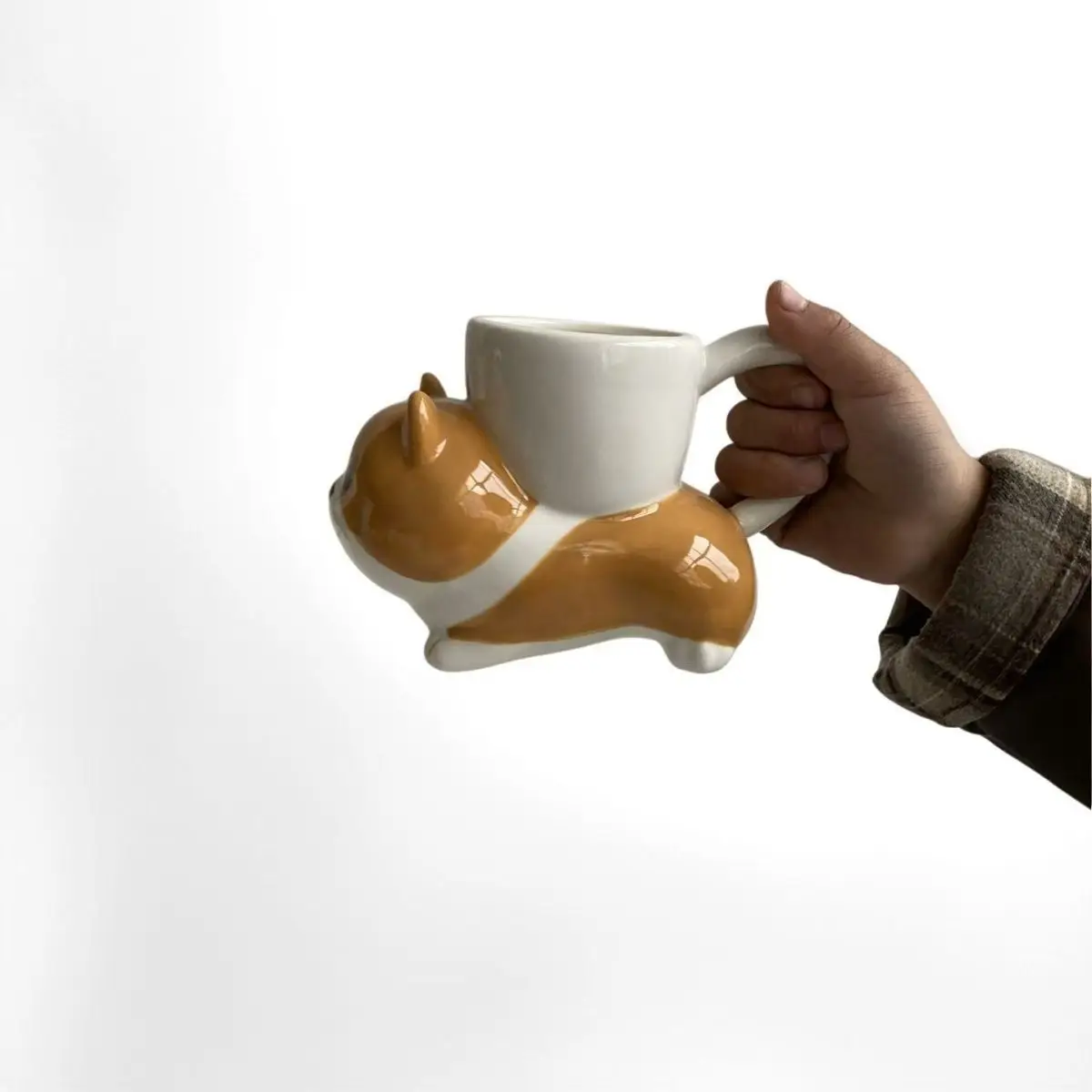 Handmade Cute Dog Cat Ceramic Coffee Mug Animal Shape Milk Tea Cup for Home Decor Funny Gift for Women