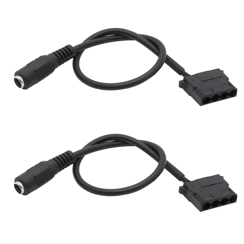 

2PCS DC 5521 to Molex 4 Pin Power Supply Adapter Cable with for Computer fan Surveillance cameras routers 28CM