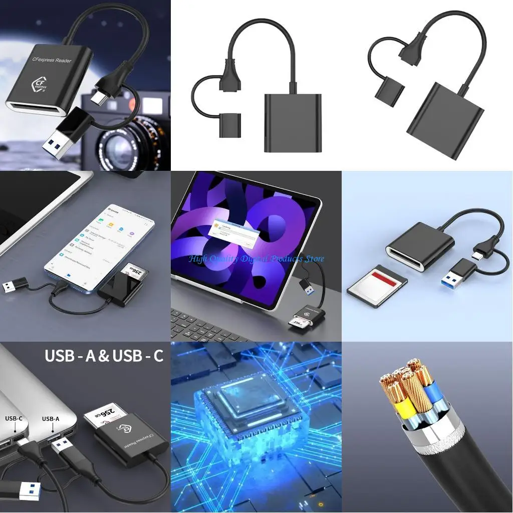 

U2JE CFE B Card Reader 10Gbps USB3.2 Gen 2 Type C Memory Card Adapter for Camera Photography Travel Accessories