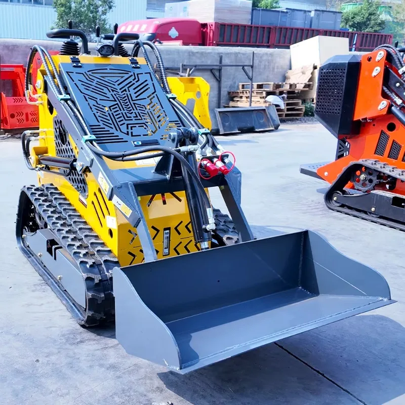 Customized Multi-functional Mini Skid Steer Loader With Rubber Track Small Wheel Track Loader For Sale With Attachments