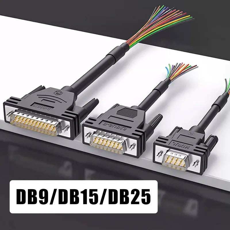 DB9 DB15 DB25 Industrial Single Head Serial Port Wire Copper Gold-plated 9/15/25Pin Terminal Connector DB9/15/25 Connecting Line